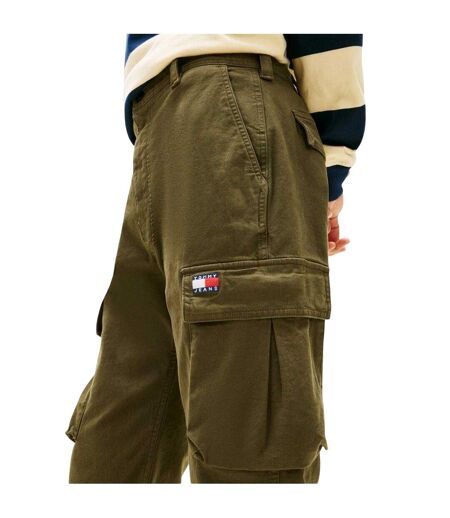 Mens Otis Canvas Cargo Trousers Dark Green Tommy Jeans