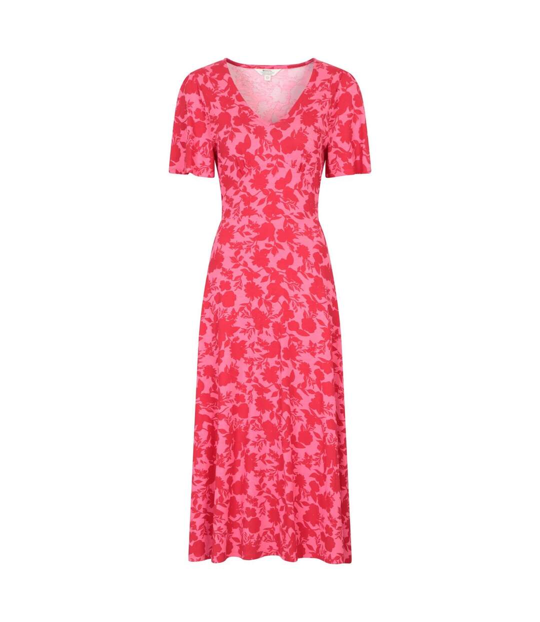Womens/ladies Como Flowers Midi Dress Coral Mountain Warehouse-2