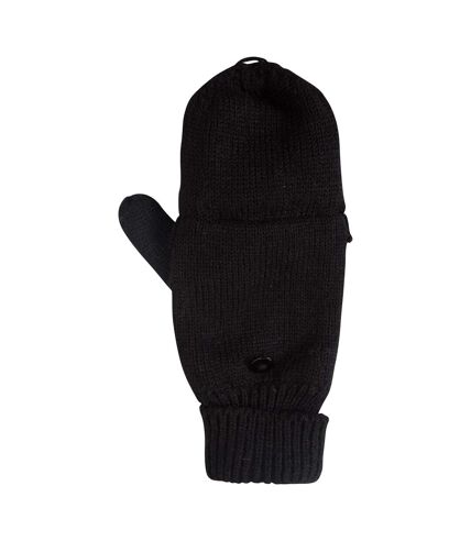 Womens/ladies fingerless knitted mittens one size black Mountain Warehouse