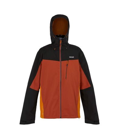 Mens birchdale waterproof hooded jacket red ochre/black Regatta