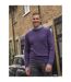 Mens Plain Cashmere Crew Neck Jumper Purple WoolOvers-1