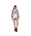 Veste femme satinée allover print avec patch et fil lurex Tropical Vondutch-3