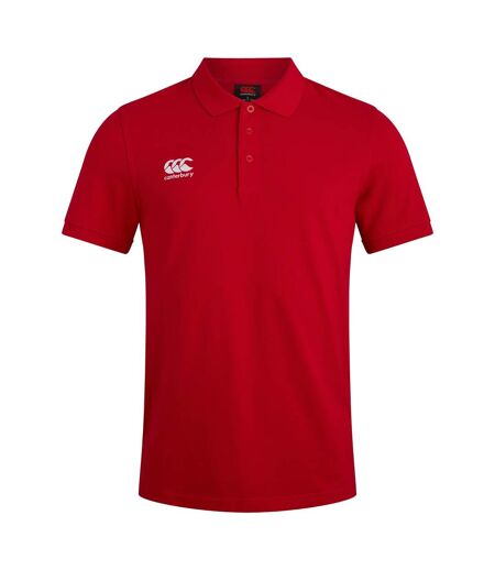 Mens Waimak Polo Shirt Flag Red Canterbury