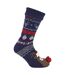 Mens Thermal Rudolph Design Christmas Fleece Lined Slipper Socks-2