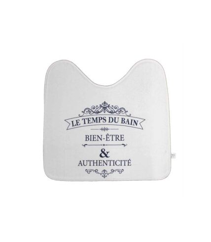 Tapis Contour WC Imprimé Vintage 45x45cm Blanc