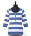 MAYFLOWER DOMINGO2 - Tee-shirt manches 3/4 en coton à rayures blanches et bleues-3