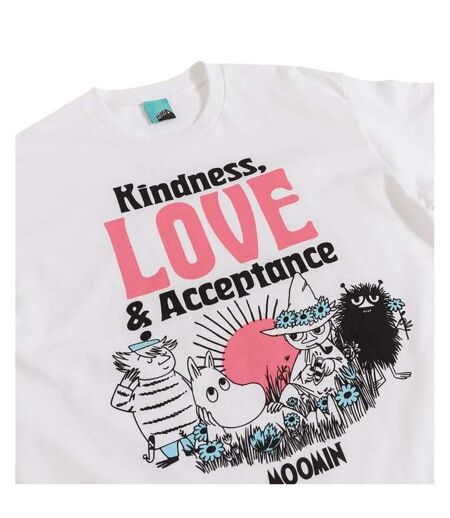 T-shirt Kindness Love And Acceptance Adulte Blanc Blanc Cassé Moomin