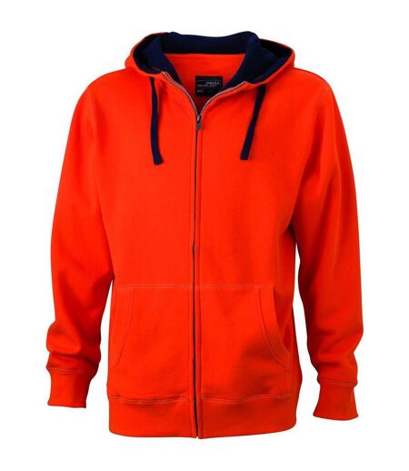 Veste zippée à capuche homme - JN963 - orange foncé