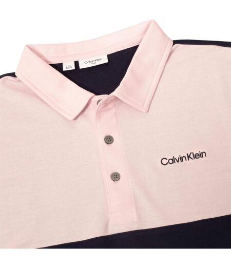 Polo Motif/style Brodé Homme Bleu Marine Rose Calvin Klein