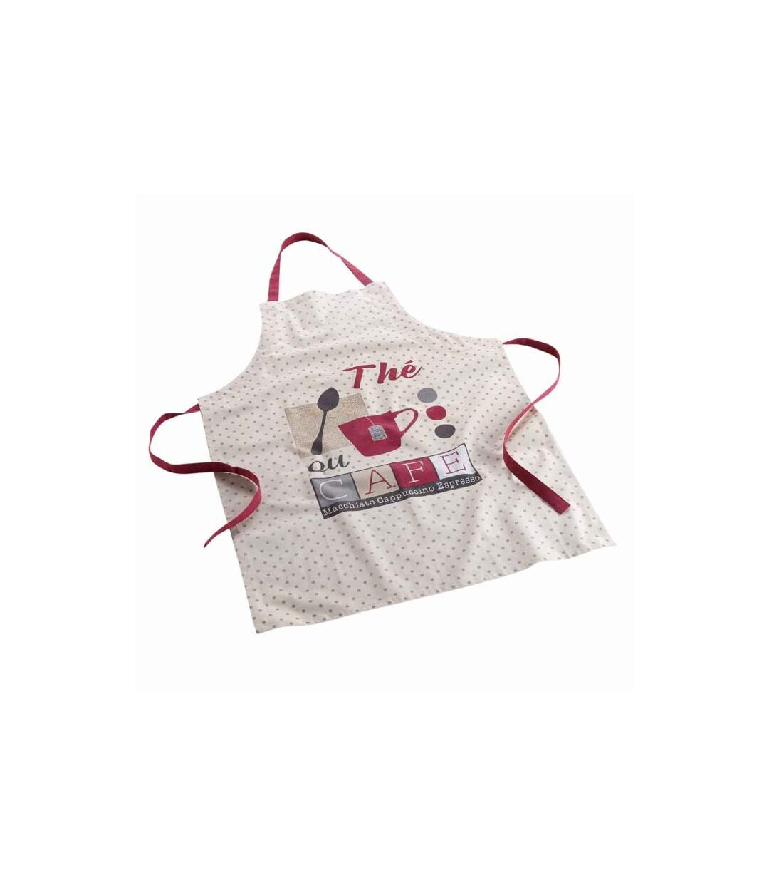 Tablier de Cuisine Imprimé Déjeuner 84cm Taupe-1