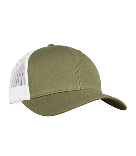 Casquette Trucker Motif/style Rétro Kaki Foncé Blanc Flexfit