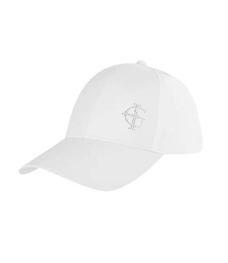 Womens/ladies diamante logo baseball cap white Island Green