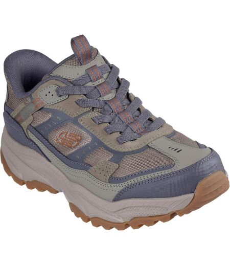 Mens viking at suede hiking shoes olive/grey Skechers