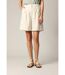 Short femme en coton et lin à rayures avec fermeture à glissière GITA-2