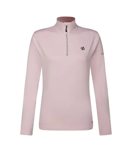 Haut De Sport Uni Et Extensible À Col Montant Zippé Lowline Femme Rose Pâle Dare 2B