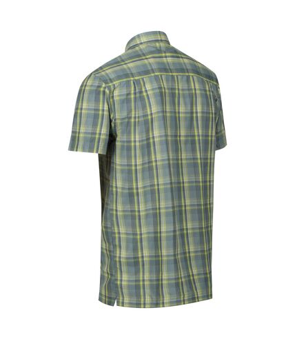 Regatta Mens Mindano VII Checked Short-Sleeved Shirt (Ivy Moss)