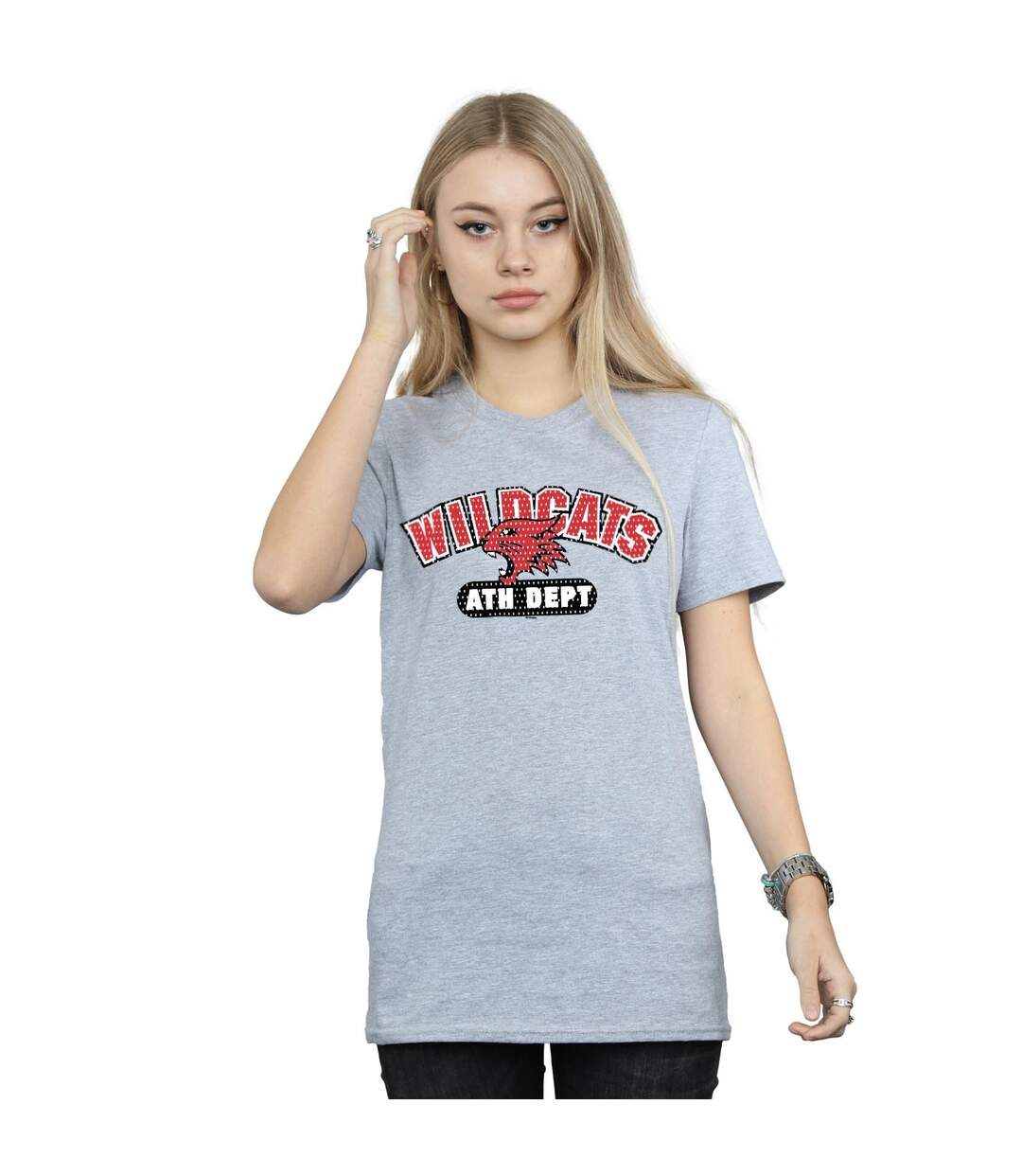 Disney Femmes/Les femmes High School Musical The Musical Wildcats Athletic Cotton Boyfriend T-Shirt (Gris sportif) - UTBI28259-2