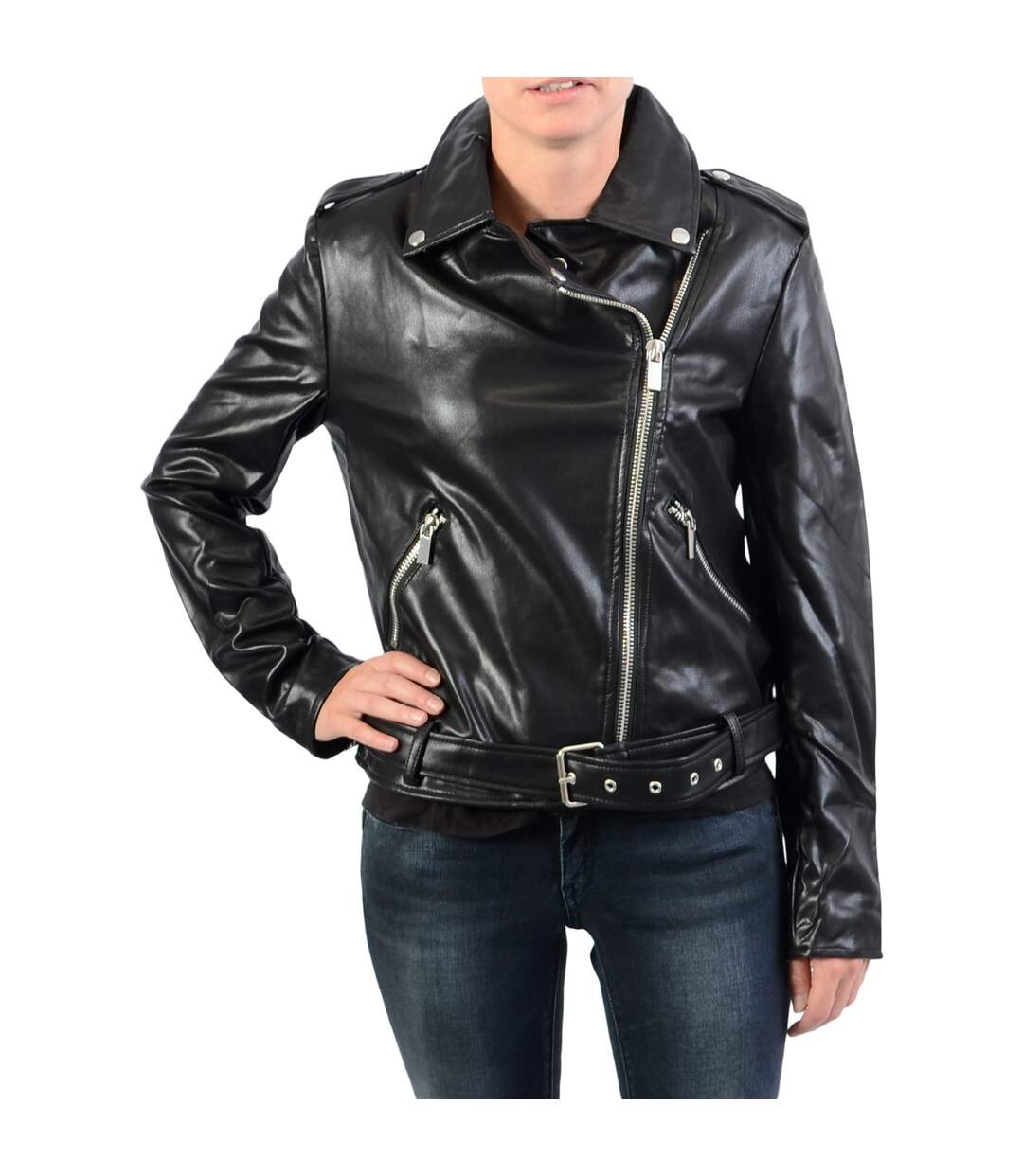 Veste NAKD Pu Leather Biker Jacket-1