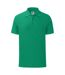 Mens iconic polo shirt green heather Fruit of the Loom