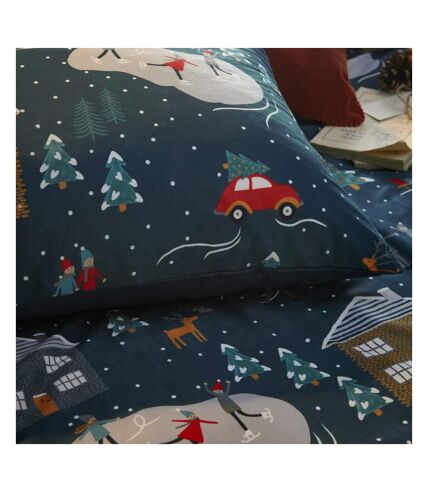 Pine winter duvet cover set navy Furn