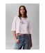 Womens/ladies Oversized Crop T-shirt Bright White Calvin Klein-3