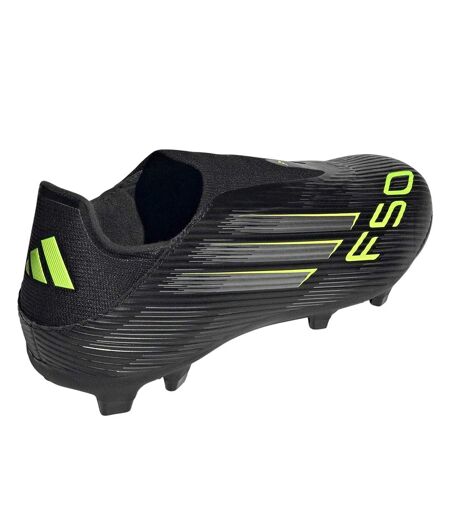 Mens F50 League Laceless Firm Ground Football Boots Black Lemon Adidas