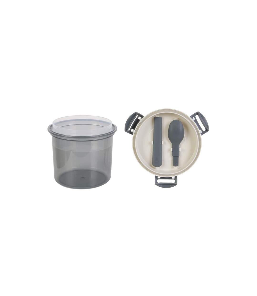 Boîte de Repas & Cuillère Lunch Box 60cl Gris-2
