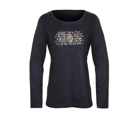 MAYFLOWER NOTICE2 – Tee-shirt manches longues noir sérigraphié pour un style chic et intemporel