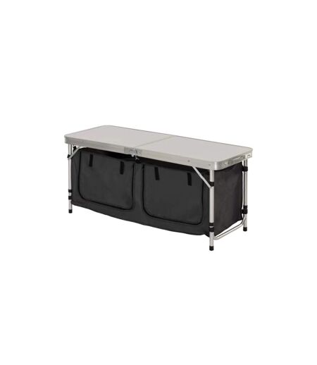 Table de Camping Rangement Intégré 120cm Gris