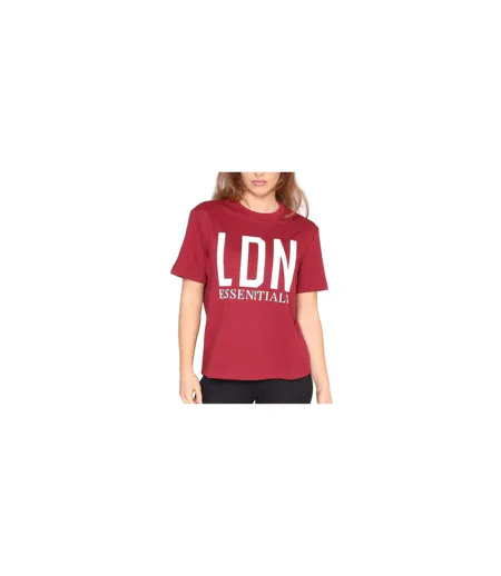 Womens/ladies London Oversized T-shirt Burgundy Blank Essentials
