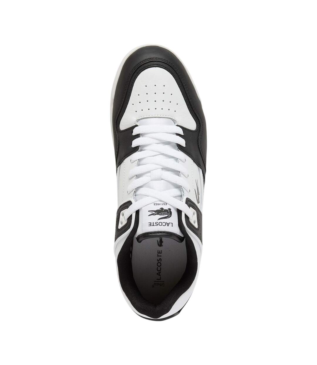 Mens Court Cage Leather Trainers Black White Lacoste-3