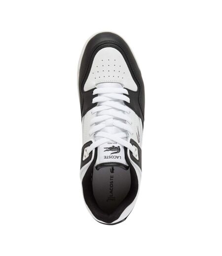 Mens Court Cage Leather Trainers Black White Lacoste