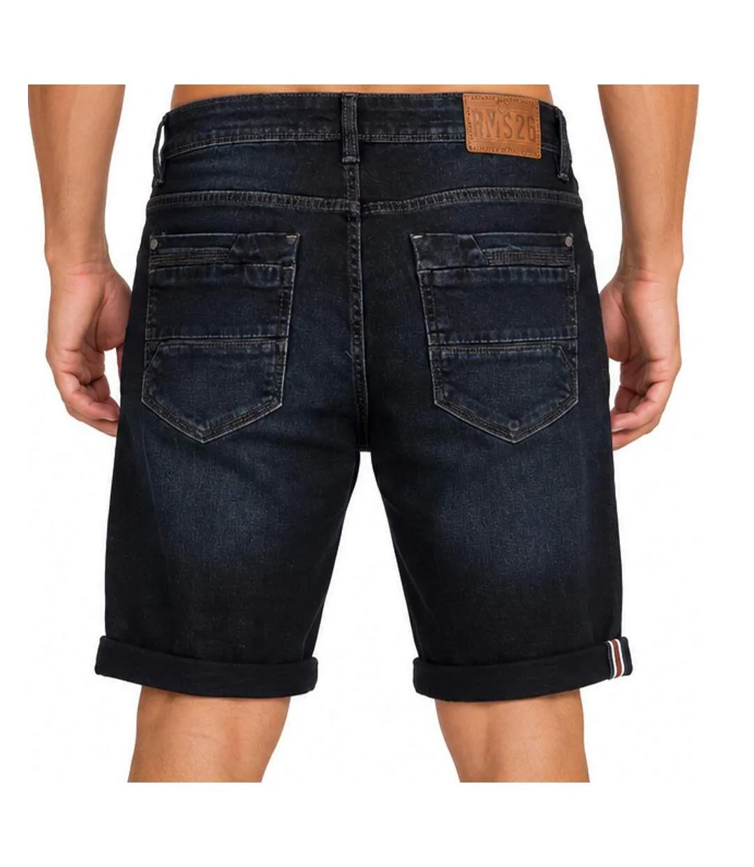 Short en jean bleu foncé homme rms26 ove-2