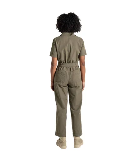 Combinaison Unie Cintrée Style Chemise Femme Vert Kaki Craghoppers