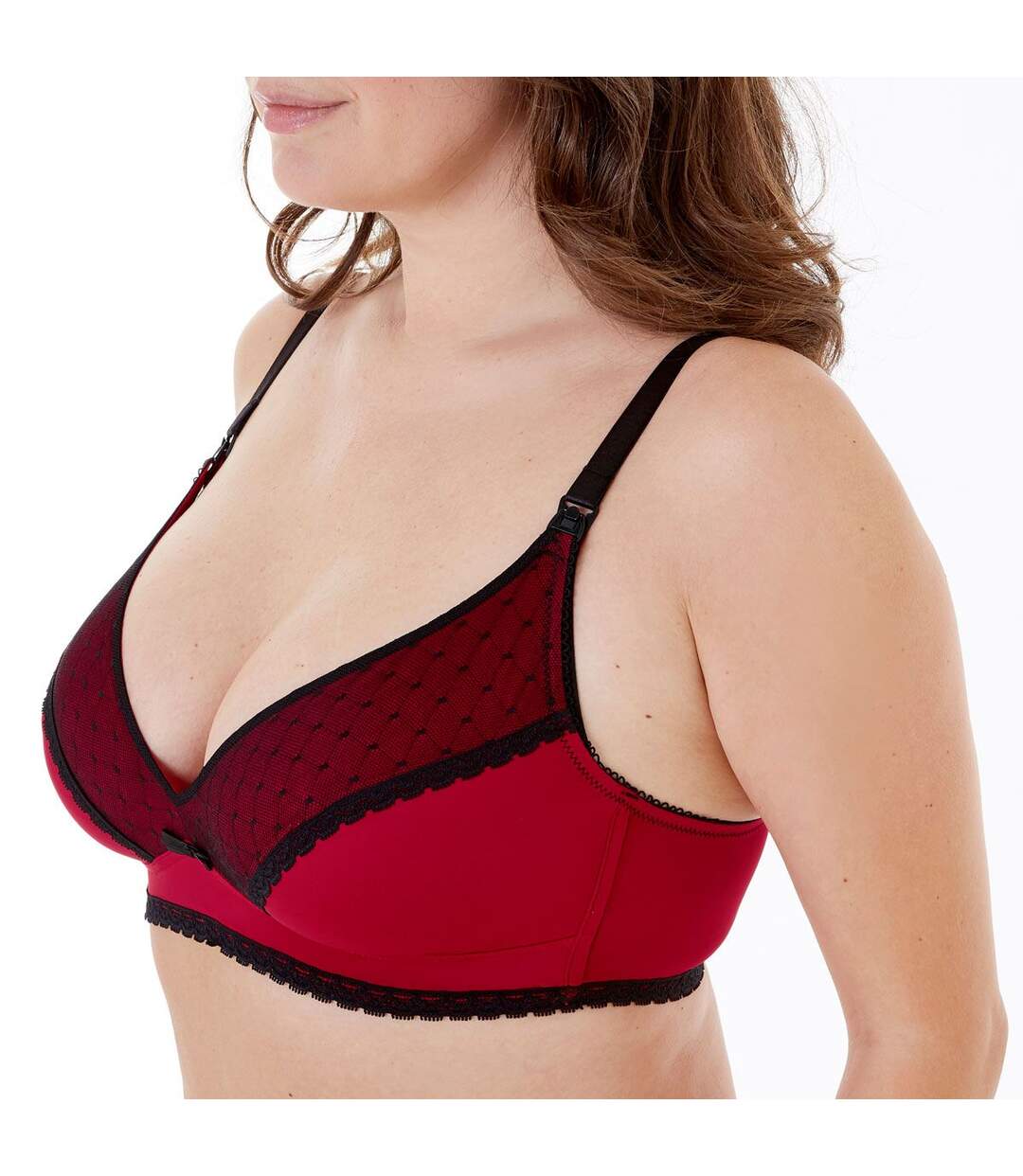 Soutien-gorge allaitement rouge/noir Tania-2