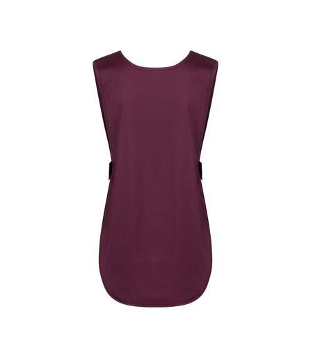 Womens/ladies Essential Pull Over Work Tunic Aubergine Karlowsky