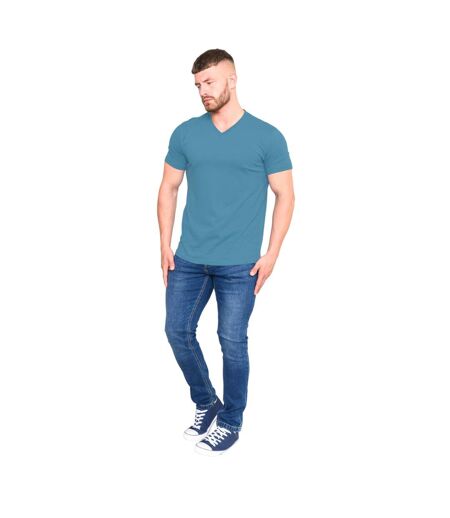 Duke Mens Signature-2 V-Neck T-Shirt (Teal) - UTDC167