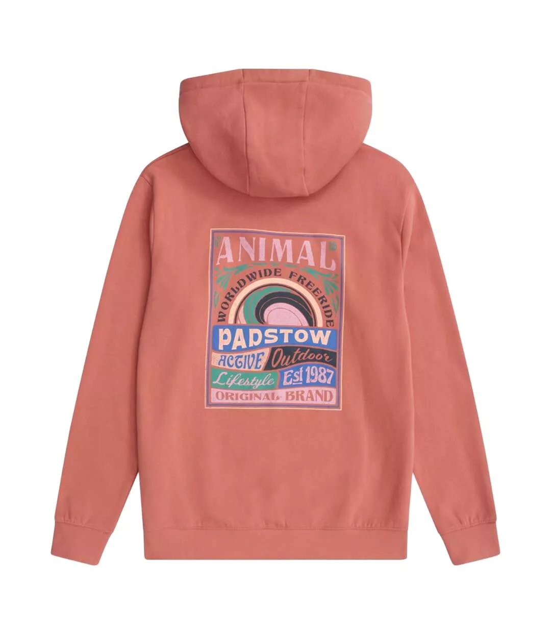 Womens/ladies Maya Abersoch Hoodie Pink Animal-2