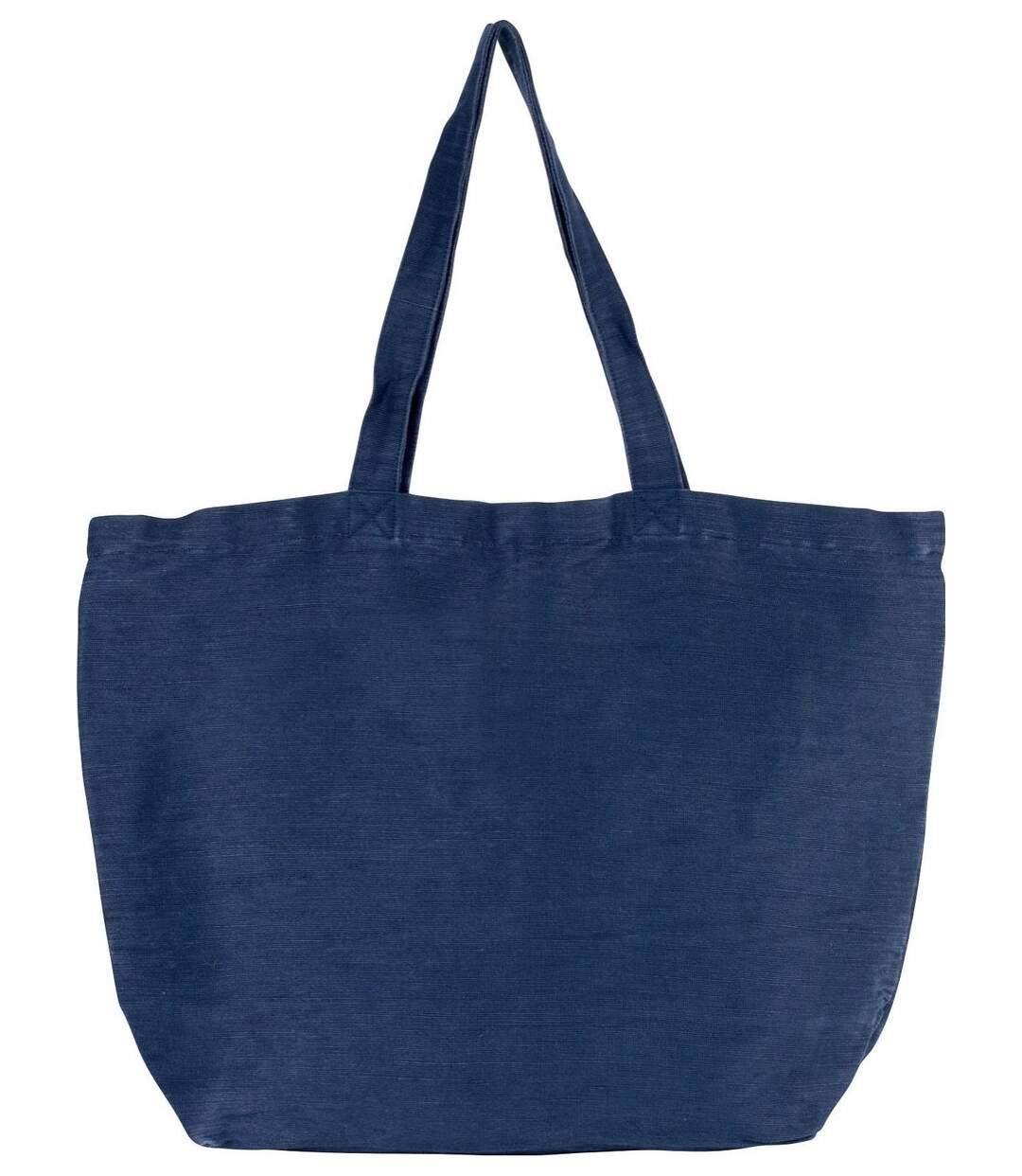 sac en toile fourre tout avec doublure intérieure - KI0231 - bleu marine délavé-1