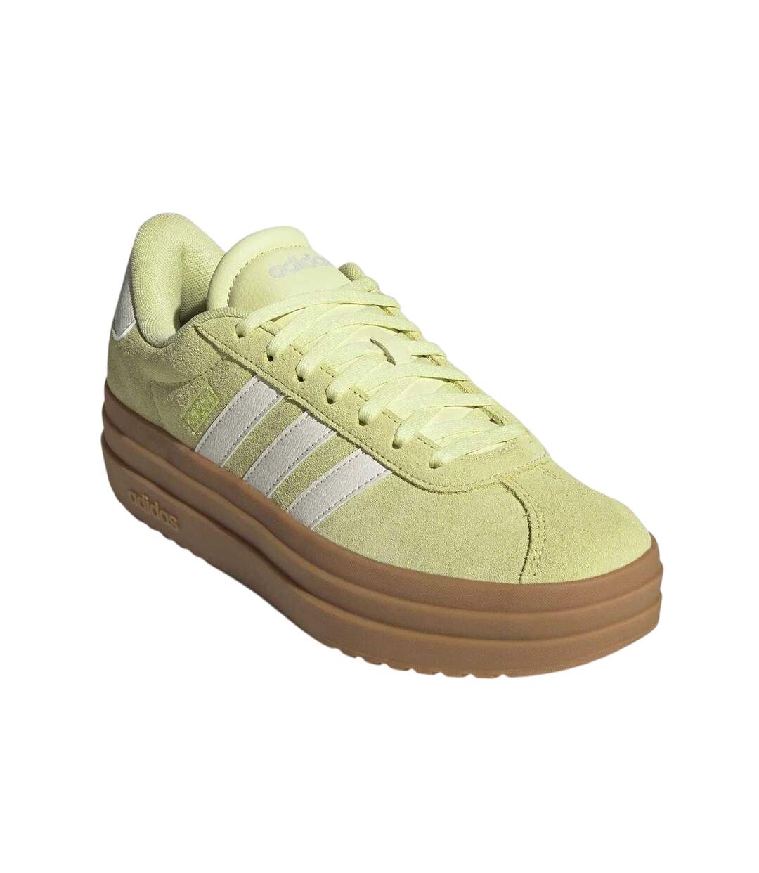 Baskets Court Bold Femme Jaune Blanc Marron Pâle Adidas-1