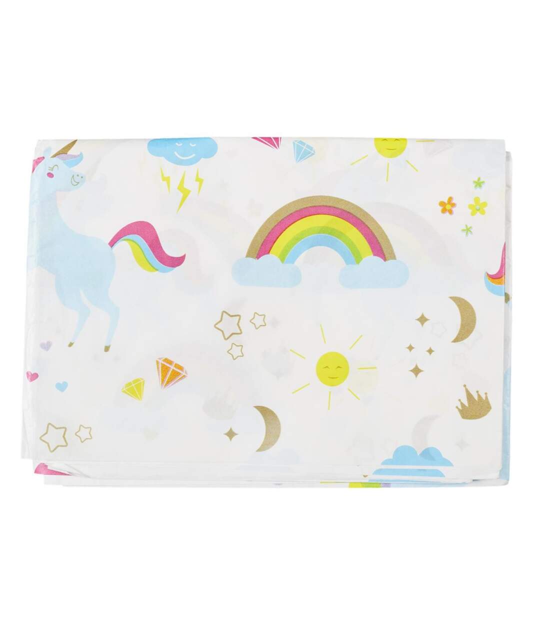 Nappe en Papier Licorne 137x183cm Blanc-1