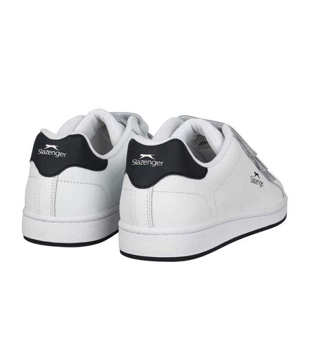 Mens 3 Touch Fastening Strap Trainers White Navy Slazenger