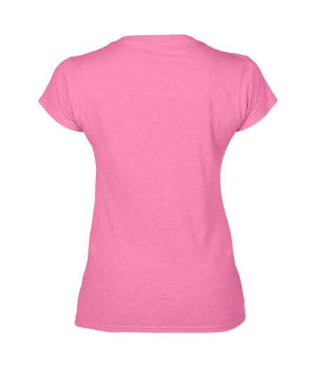 Gildan Womens/Ladies Soft Style V Neck T-Shirt (Azalea)