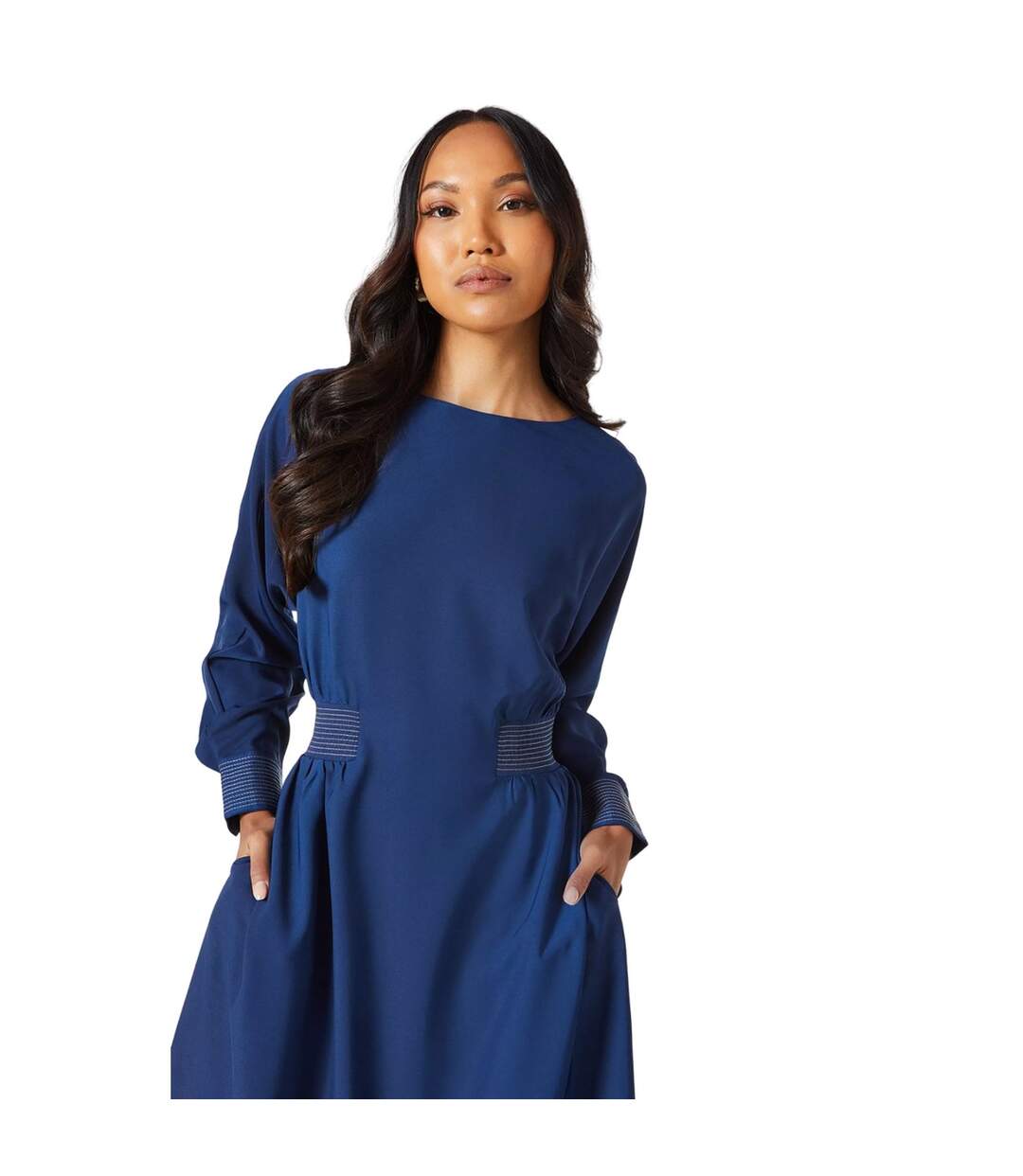 Robe mi-longue femme bleu marine Principles-3