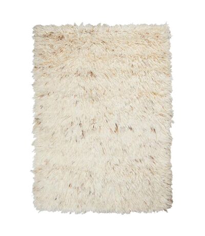 Tapis shaggy fait main en laine motif uni FLOKATO