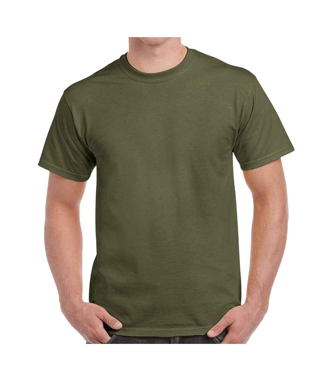 T-shirt manches courtes homme vert kaki Gildan-1