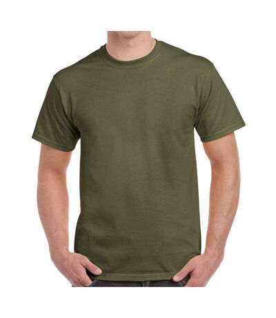 Mens heavy cotton t-shirt military green Gildan