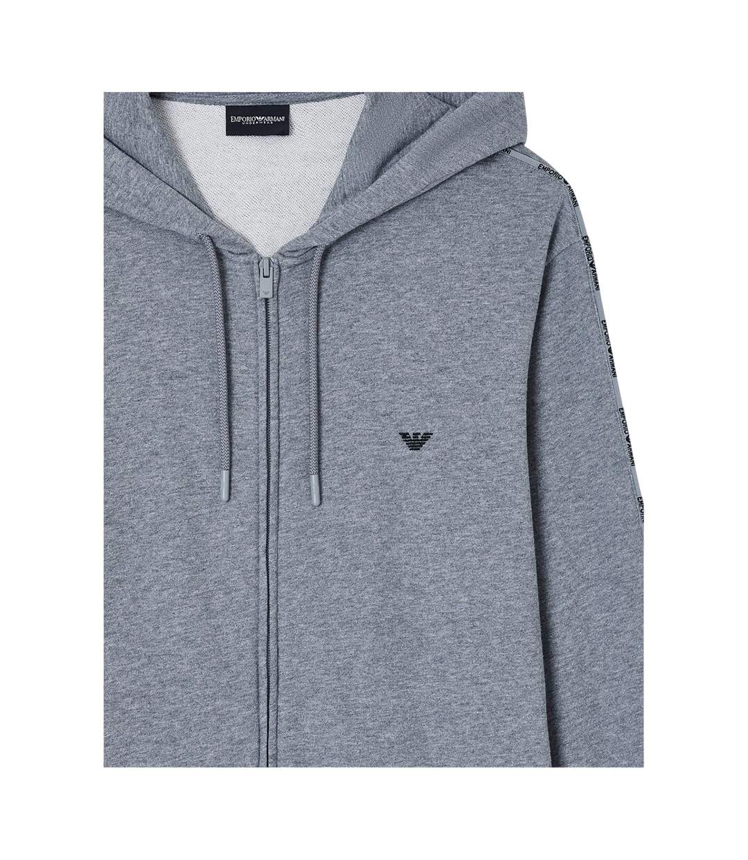 Mens Full Zip Hoodie Grey Melange Emporio Armani EA7-2