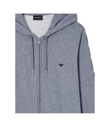Mens Full Zip Hoodie Grey Melange Emporio Armani EA7
