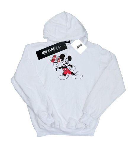 Disney Sweat à capuche Femme/Femme Mickey Mouse Flowers (Blanc) - UTBI11362